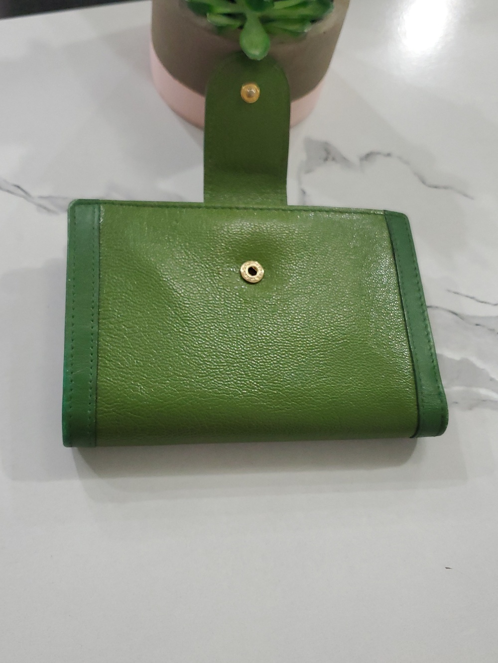 🇮🇹Bvlgari Doppio Tondo Green Leather Snap/Kisslock Wallet💚 - Picture 16 of 16